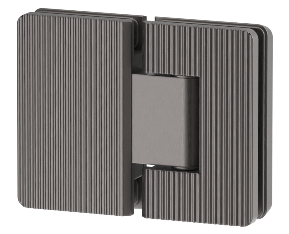 Shower Screen Hinge - Fluted - Glass To Glass Gunmetal