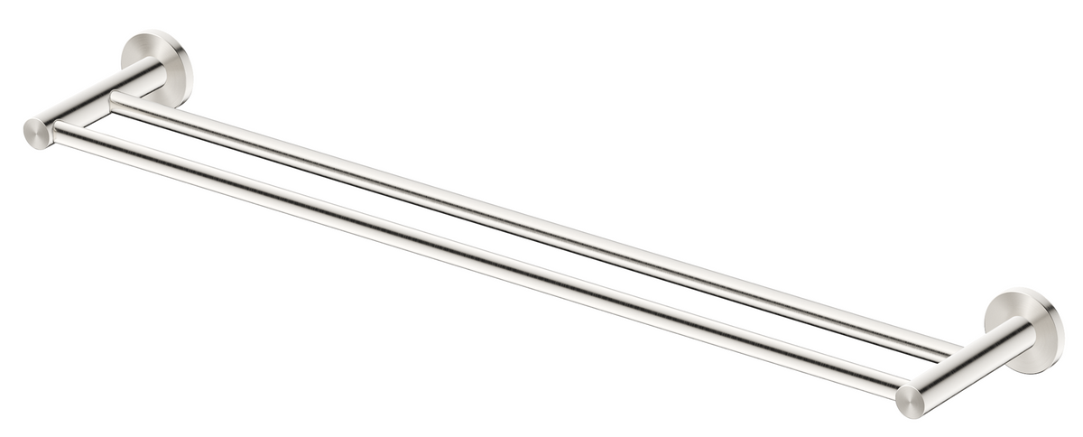 Mica Double Towel Rail Brushed Nickel