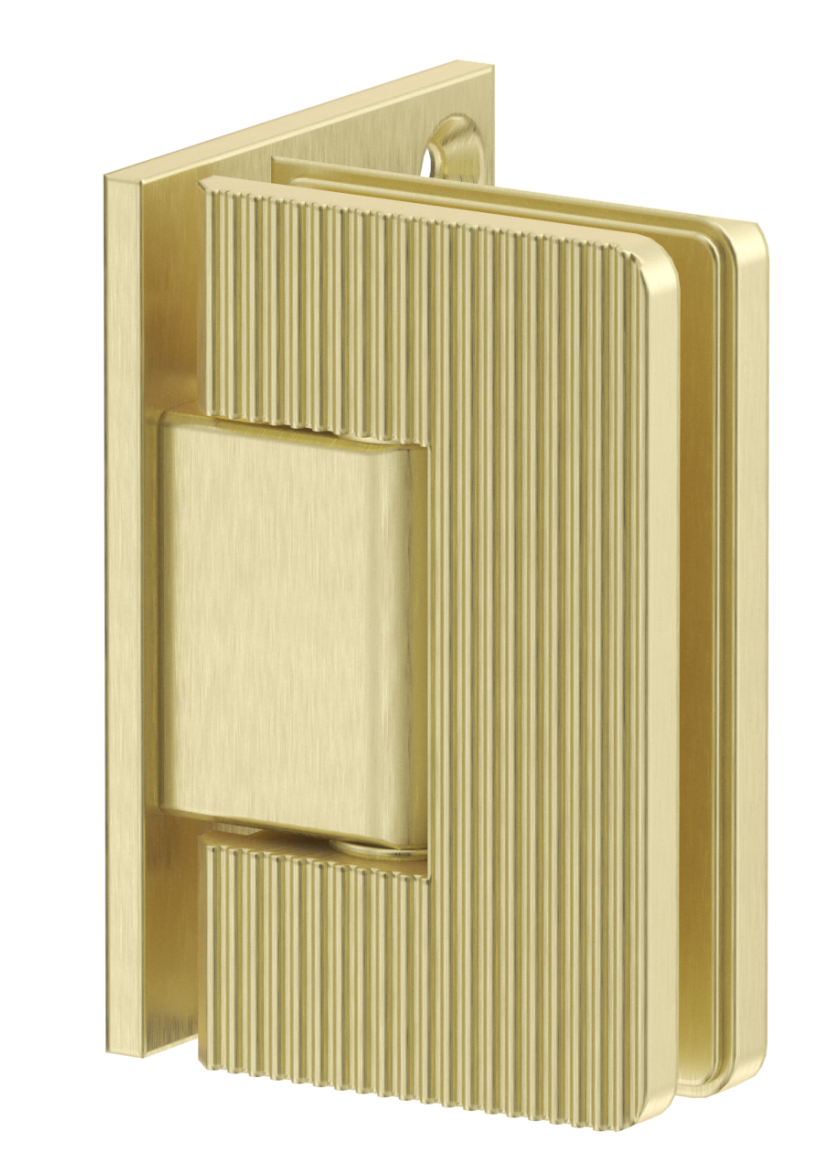 Shower Screen Hinge - Fluted - Glass To Wall French Gold