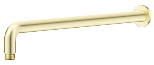 Mica Wall Shower Arm - 450mm - Curved French Gold