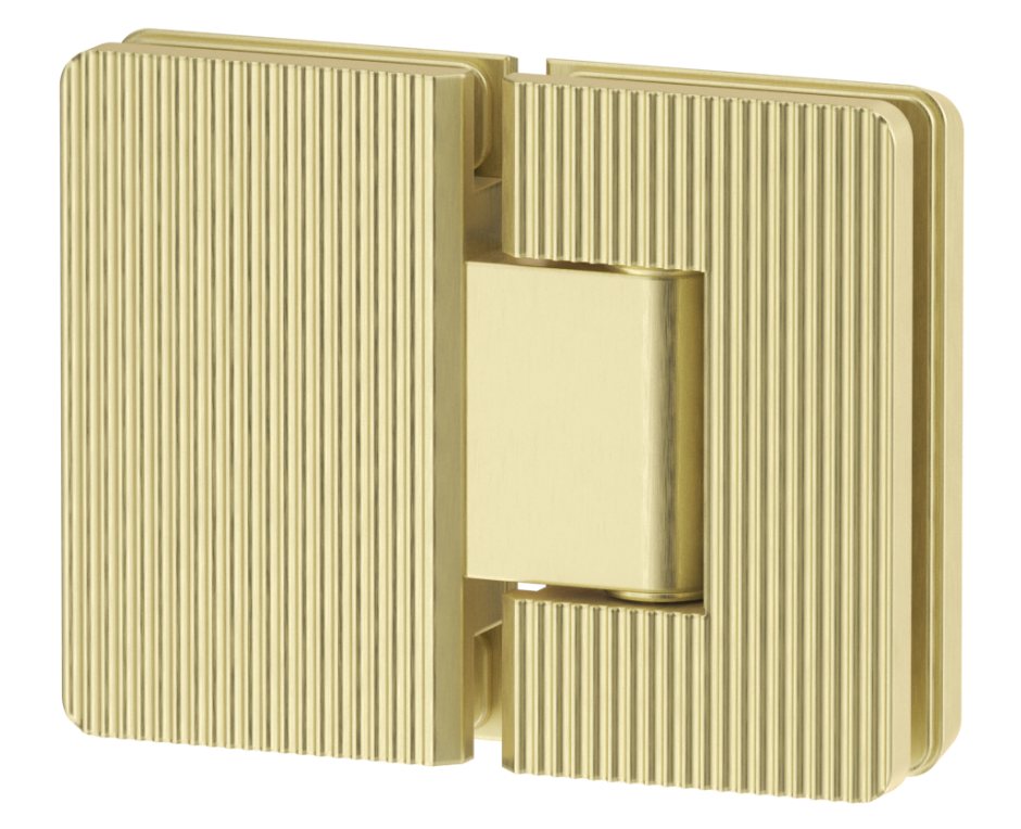Shower Screen Hinge - Fluted - Glass To Glass French Gold