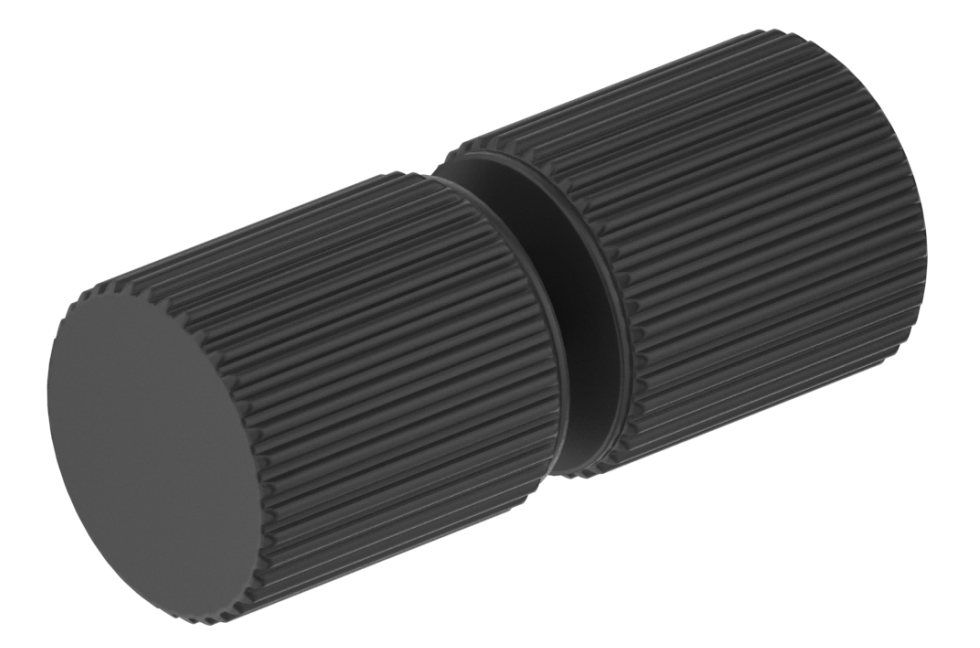 Shower Screen Handle - Fluted - Round Black