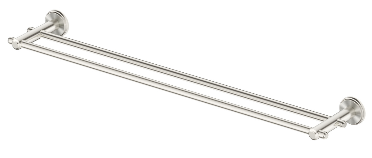 Mica Heritage Double Towel Rail Brushed Nickel
