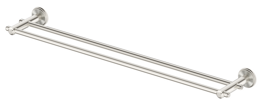 Mica Heritage Double Towel Rail Brushed Nickel