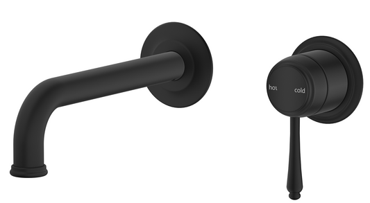 Mica Heritage Wall-Spout Combo - TRIM KIT ONLY Black