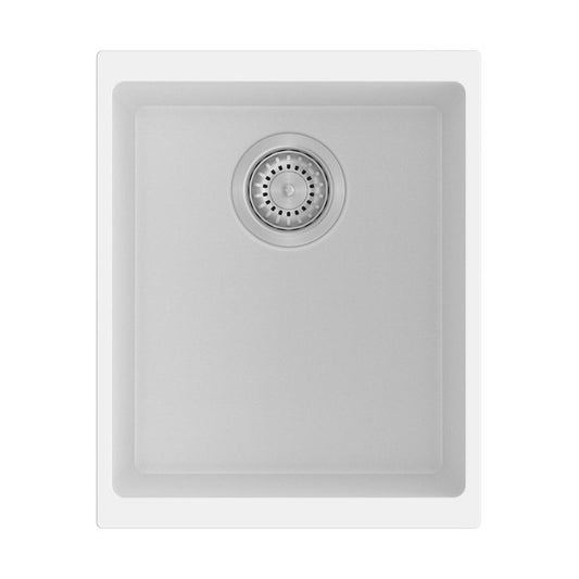 370x460x220mm White Carysil Granite Single Bowl Kitchen Sink