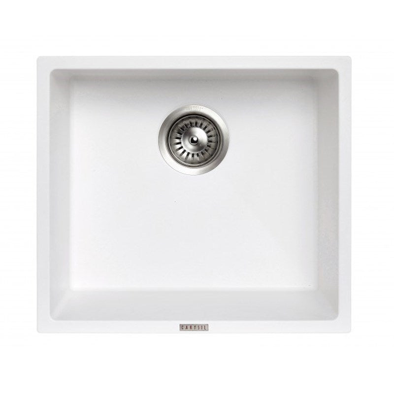 457x406mm White Carysil Granite Single Bowl Kitchen Sink