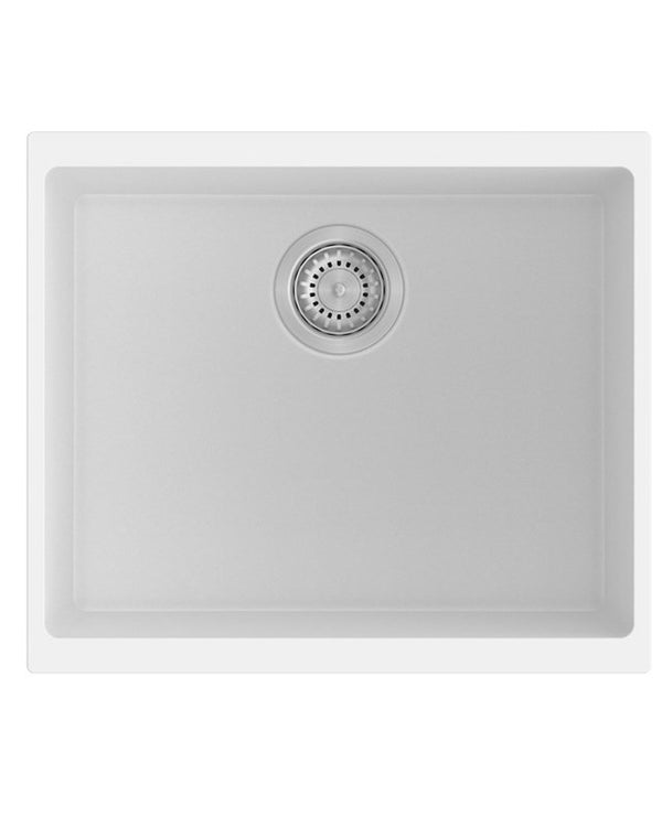 530x460x220mm White Carysil Granite Single Bowl Kitchen Sink