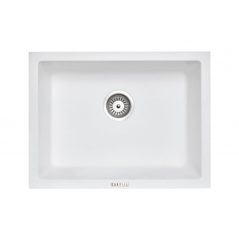 610x457mm White Carysil Granite Single Bowl Kitchen Sink