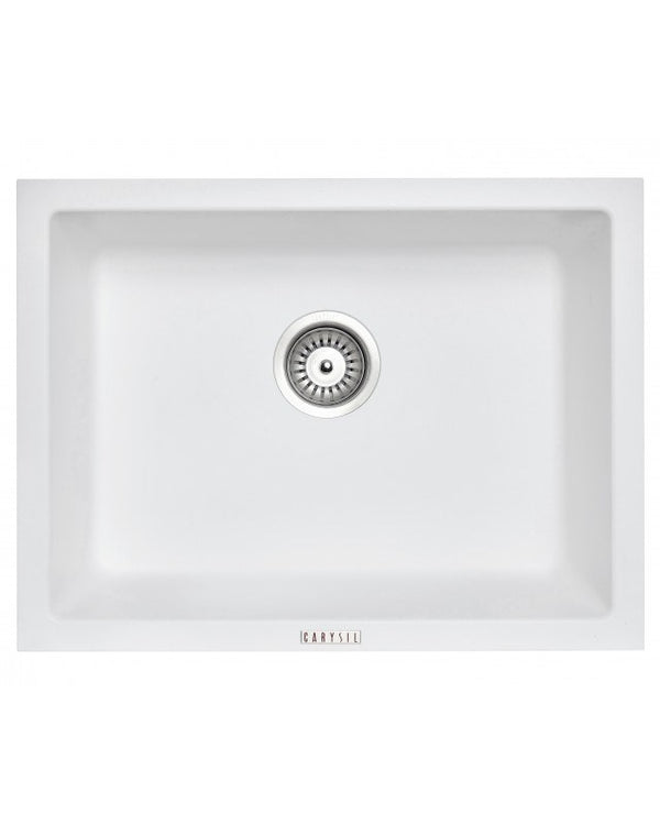 610x457mm White Carysil Granite Single Bowl Kitchen Sink