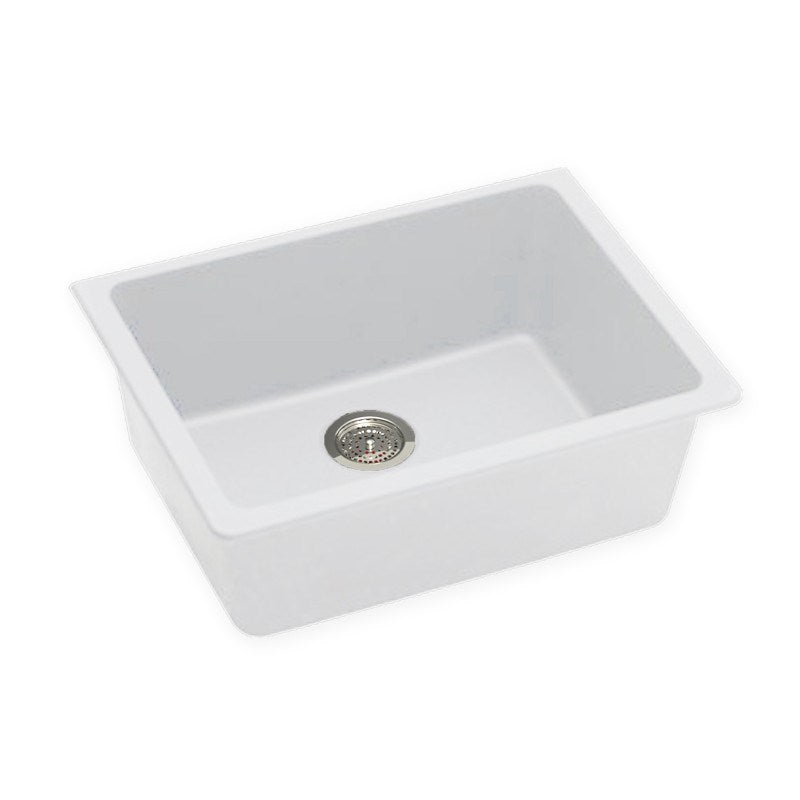 635x469x241mm White Granite Single Bowl Undermount Kitchen Sink