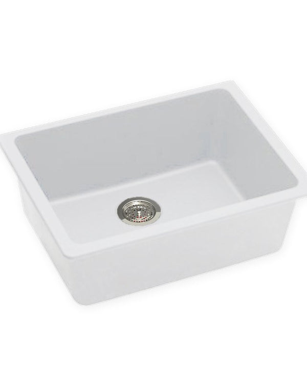 635x469x241mm White Granite Single Bowl Undermount Kitchen Sink