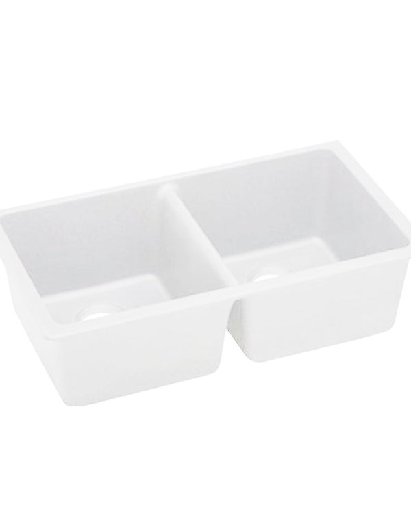 838x476x241mm White Granite Double Bowl Undermount Kitchen Sink