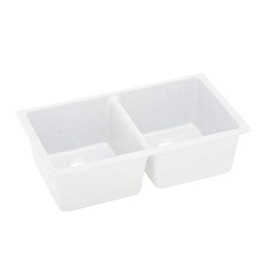 838x476x241mm White Granite Double Bowl Undermount Kitchen Sink