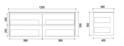 1200mm WALL HUNG PVC VANITY