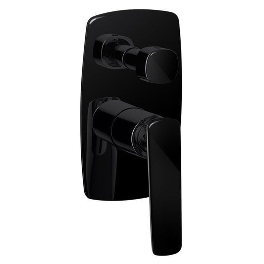 Bellino High Gloss Black Wall Mixer with Diverter