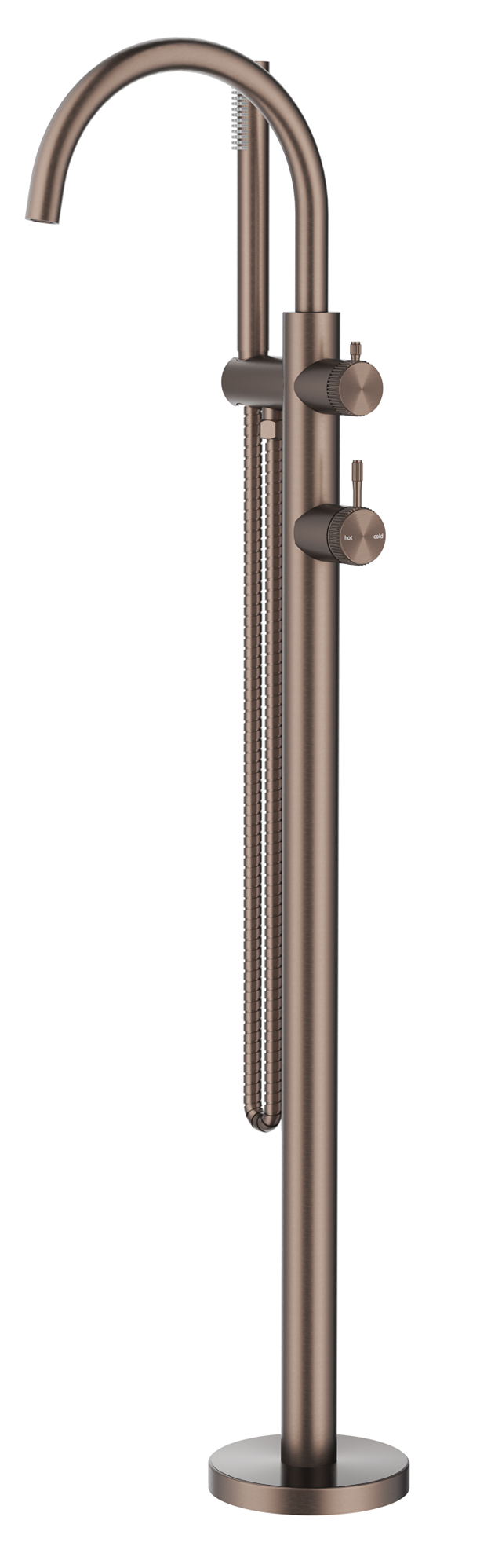 Mica Fluted Freestanding Bath Mixer with Hand Shower Dusk Bronze