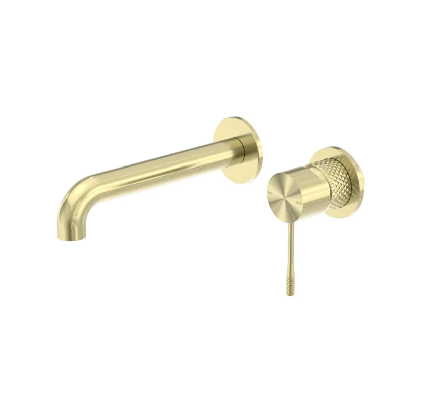 OPAL WALL BASIN/BATH MIXER SEPARATE BACK PLATE 260MM BRUSHED GOLD