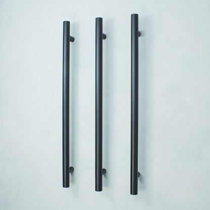 Vertical Single Heated Towel Bar 40mm X 950mm Black
