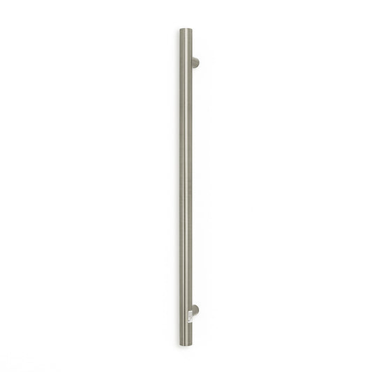Vertical Single Heated Towel Bar 40mm X 950mm Brushed Nickel
