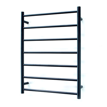 Low Voltage Matt Black 600 x 800mm Rnd Heated Towel Rail RIGHT