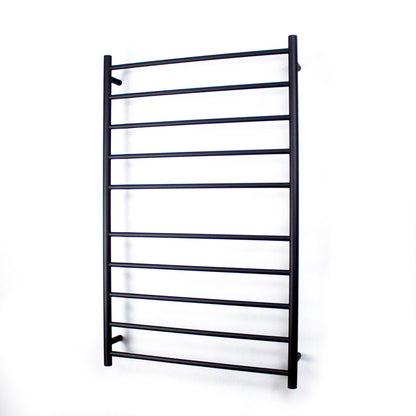 Black 750 x 1200mm Rnd Heated Towel Rail RIGHT