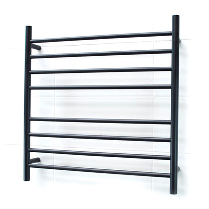 Black 750 x 750mm Rnd Heated Towel Rail RIGHT