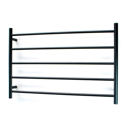 Black 950 x 600mm Rnd Heated Towel Rail RIGHT