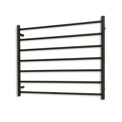 Black 900 x 750mm Rnd Heated Towel Rail RIGHT