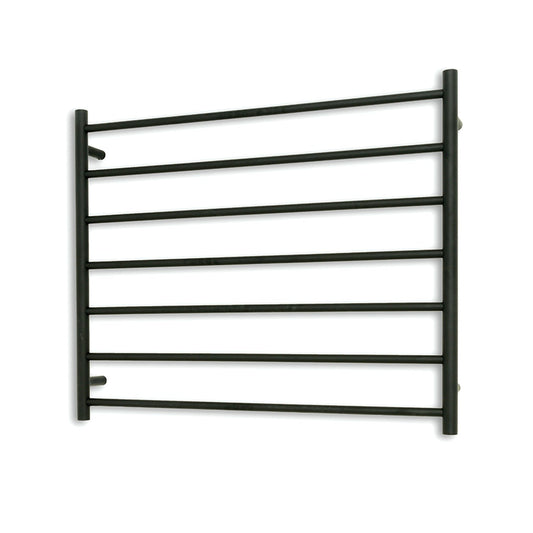 Black 900 x 750mm Rnd Heated Towel Rail RIGHT