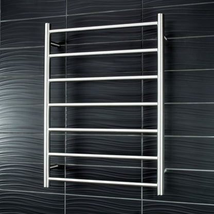 Low Voltage Brushed Satin 600 x 800mm Rnd Heated Towel Rail LEFT