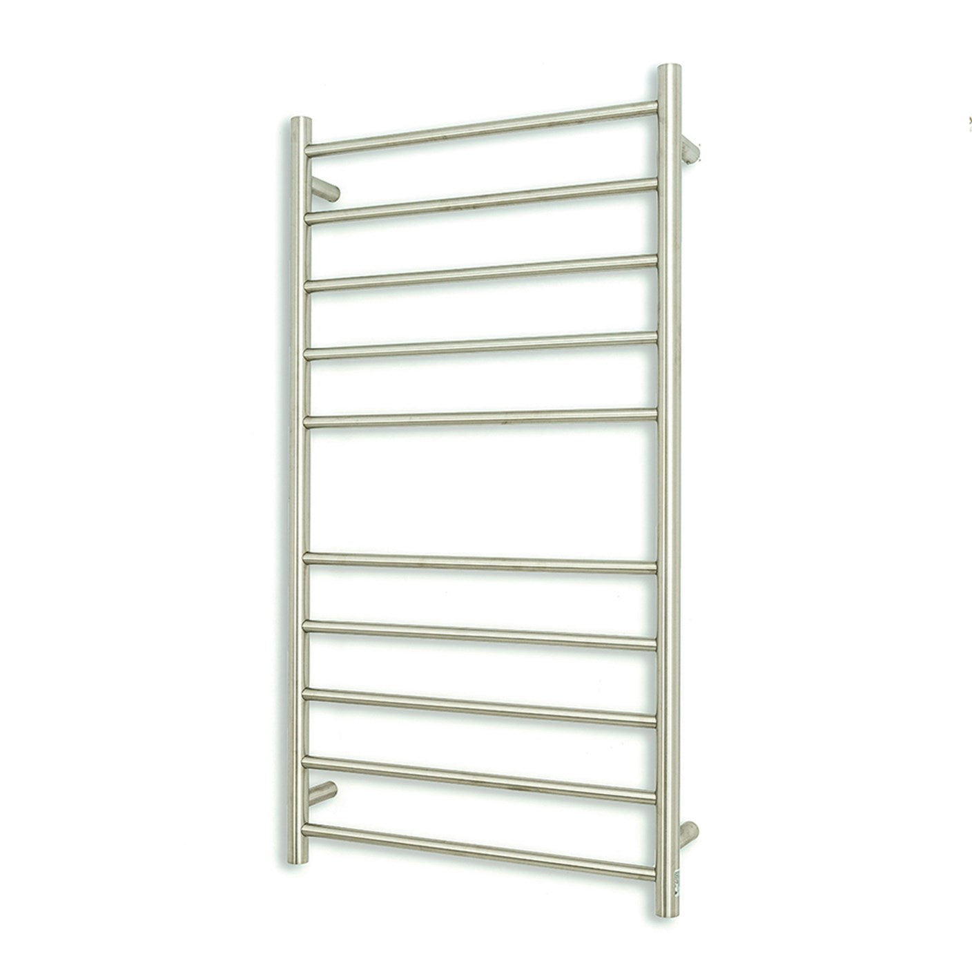 Brushed Satin 600 x 1100mm Rnd Heated Towel Rail RIGHT