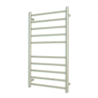 Brushed Satin 600 x 1100mm Rnd Heated Towel Rail RIGHT