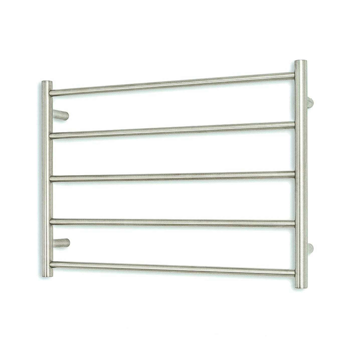 Brushed Satin 750 x 550mm Rnd Heated Towel Rail LEFT