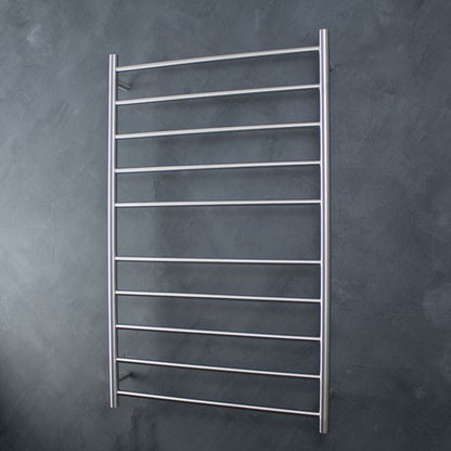 Brushed Satin 750 x 1200mm Rnd Heated Towel Rail RIGHT