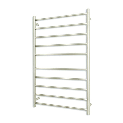 Brushed Satin 750 x 1200mm Rnd Heated Towel Rail LEFT