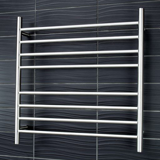 Brushed Satin 750 x 750mm Rnd Heated Towel Rail LEFT