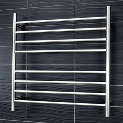 Brushed Satin 750 x 750mm Rnd Heated Towel Rail RIGHT
