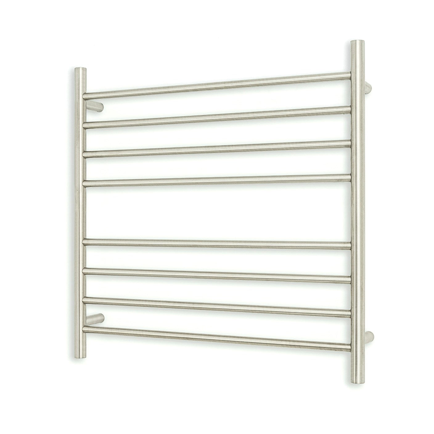 Brushed Satin 750 x 750mm Rnd Heated Towel Rail LEFT