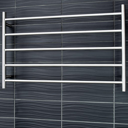 Brushed Satin 950 x 600mm Rnd Heated Towel Rail LEFT