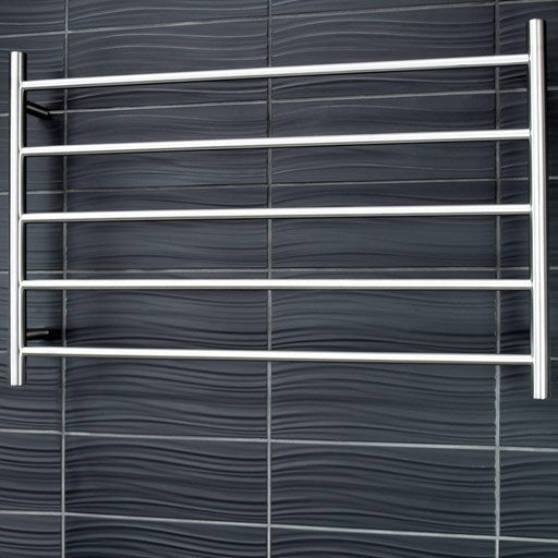 Brushed Satin 950 x 600mm Rnd Heated Towel Rail RIGHT