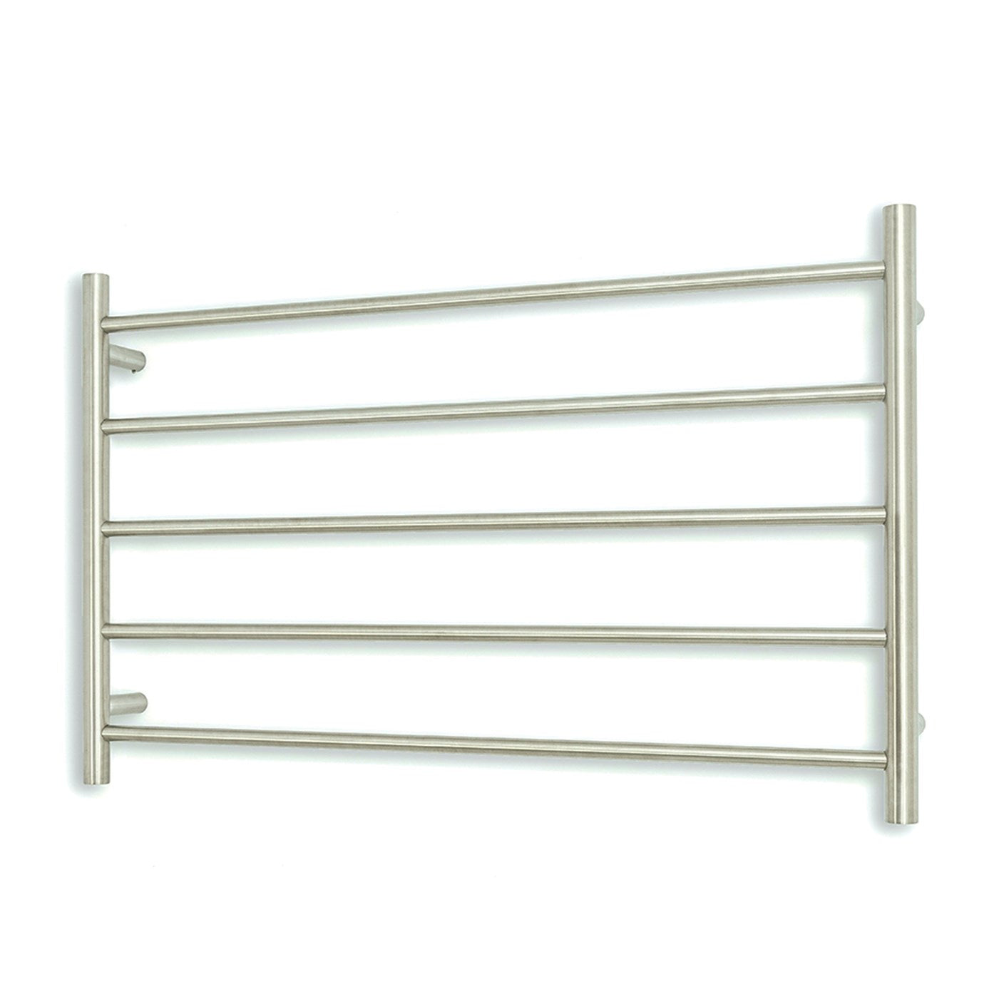 Brushed Satin 950 x 600mm Rnd Heated Towel Rail LEFT