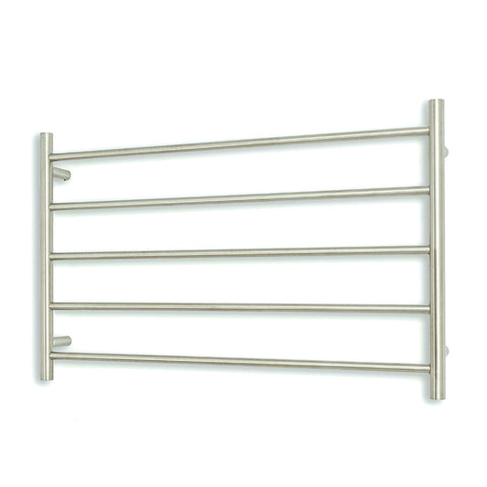 Brushed Satin 950 x 600mm Rnd Heated Towel Rail LEFT