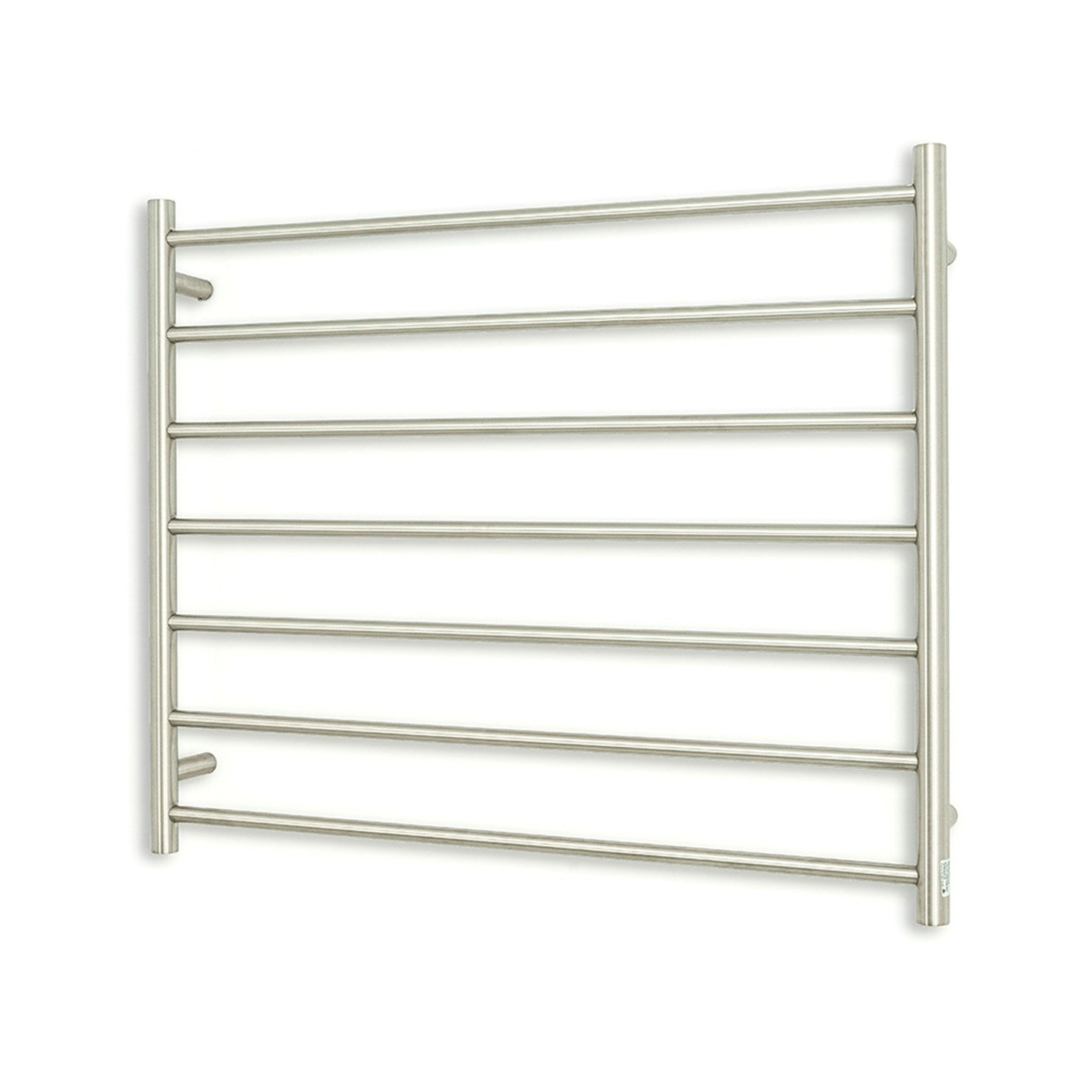 Brushed Satin 900 x 750mm Rnd Heated Towel Rail LEFT