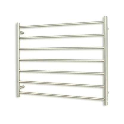 Brushed Satin 900 x 750mm Rnd Heated Towel Rail LEFT