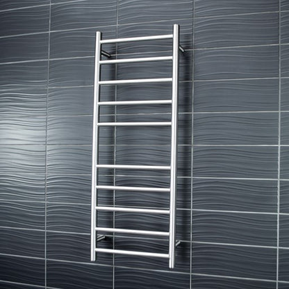 Brushed Satin 430 x 1100mm Rnd Heated Towel Rail RIGHT