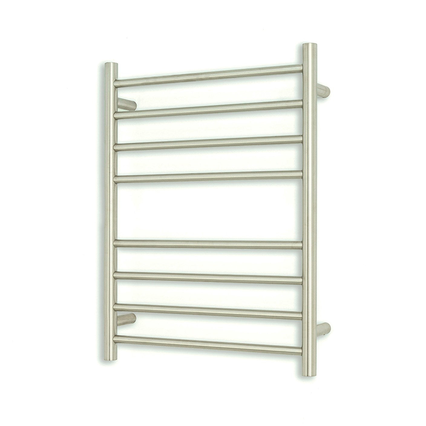 Brushed Satin 530 x 700mm Rnd Heated Towel Rail RIGHT