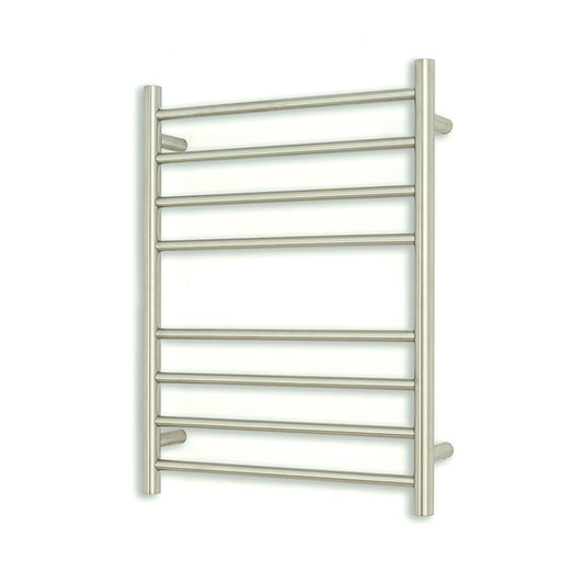 Brushed Satin 530 x 700mm Rnd Heated Towel Rail RIGHT