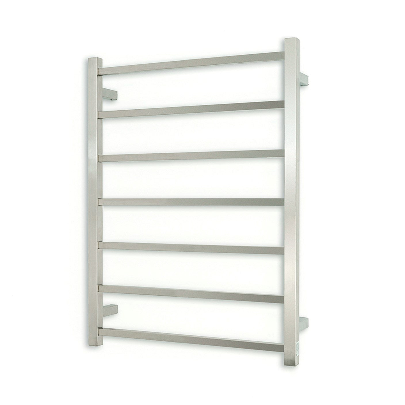 Brushed Satin 600 x 800mm Squ Heated Towel Rail LEFT