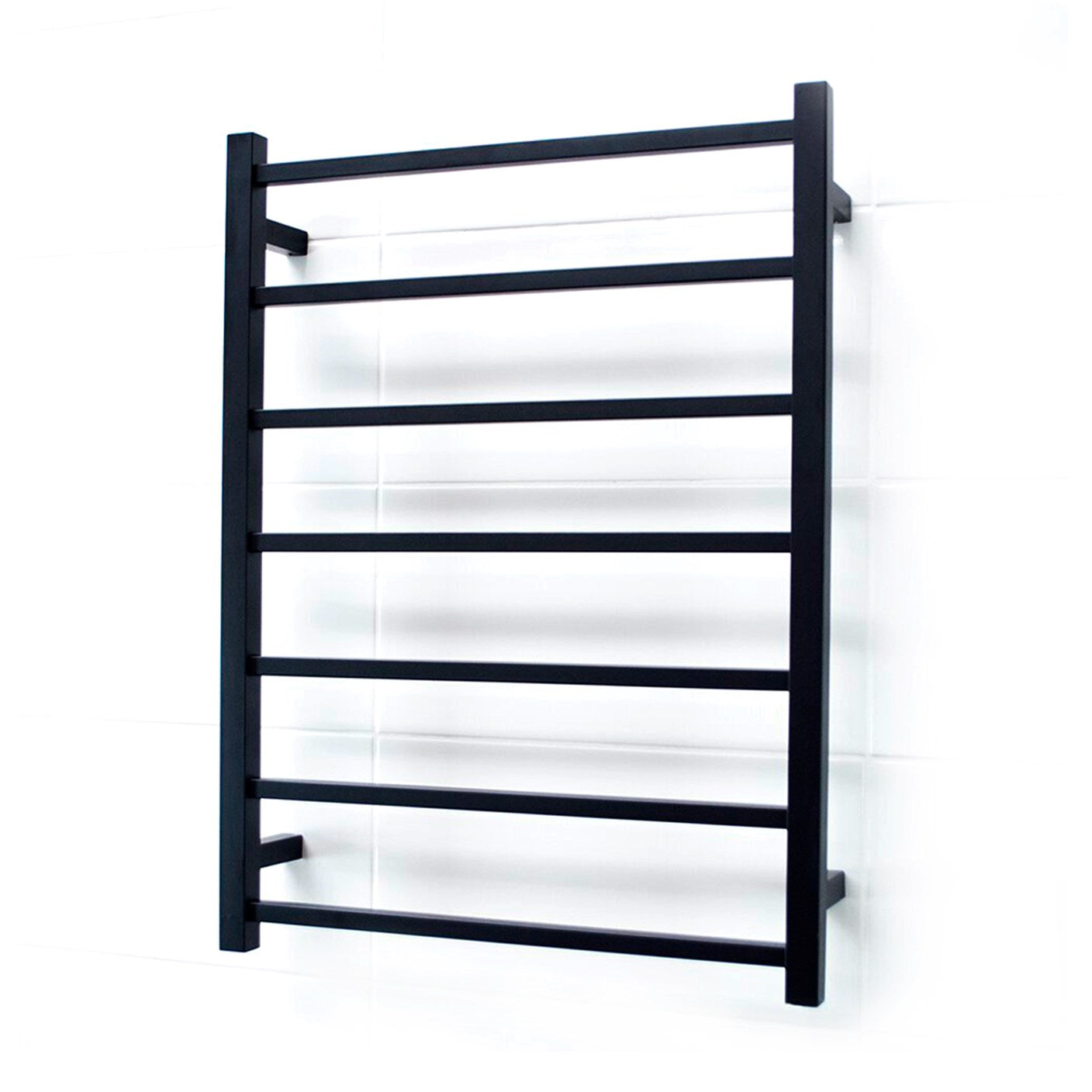 Black 600 x 800mm Squ Heated Towel Rail RIGHT